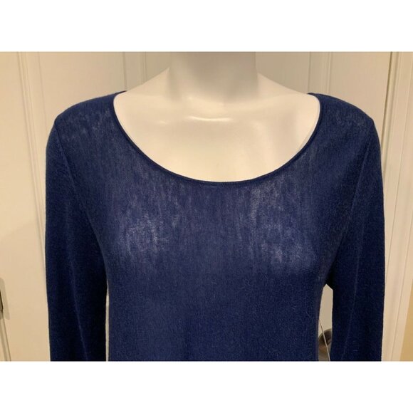 Eileen Fisher Blue Long Wool Blend Sweater W/ Round Neck, Size S/P (US) - Picture 2 of 8